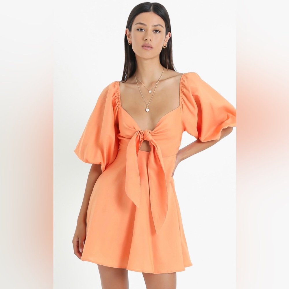 CHARLIE HOLIDAY - SONNY DRESS IN PAPAYA Sz. 6